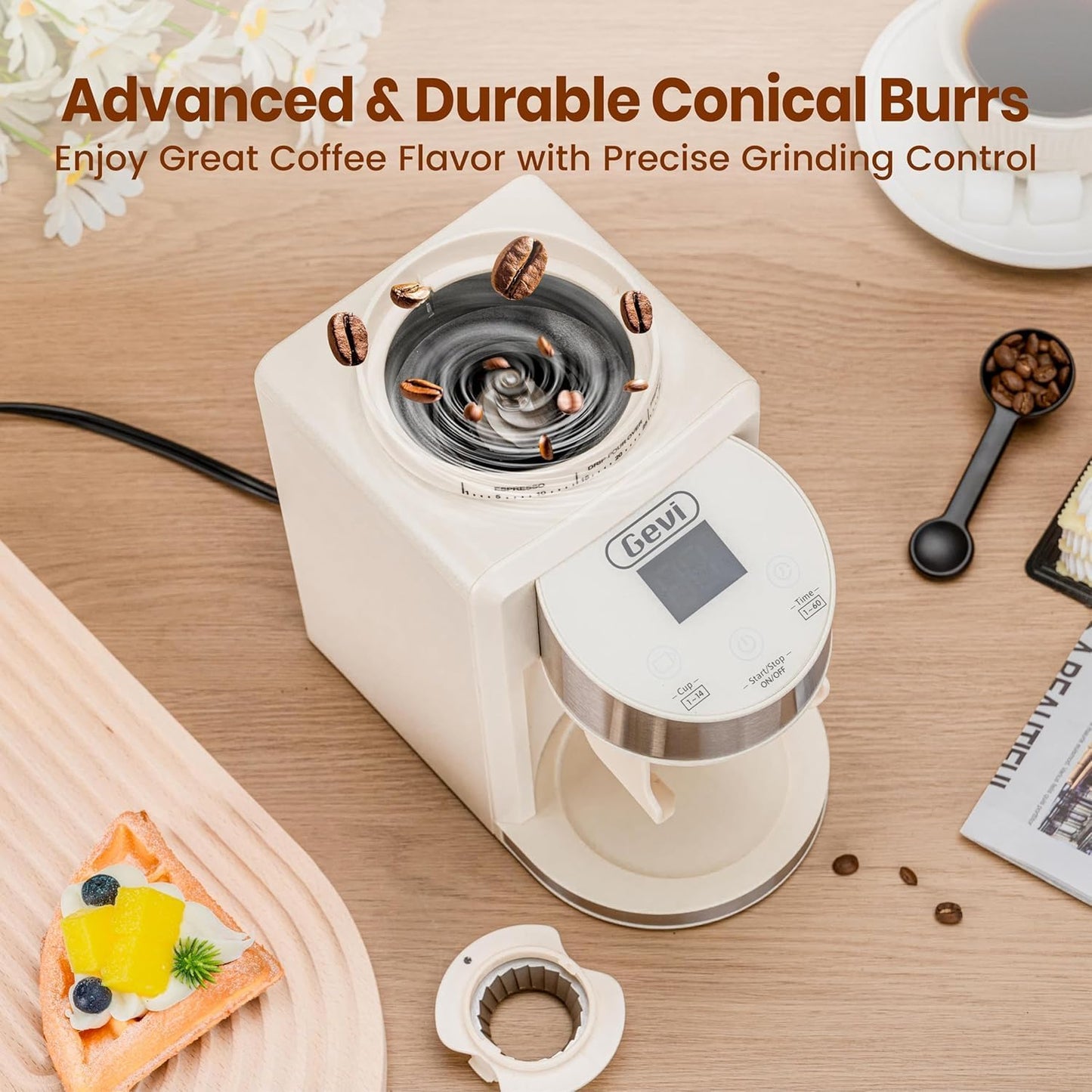 Gevi 20 Bar Espresso Coffee Machine with Burr Grinder Set | 35 Precise Grind Settings | Milk Frother for Latte Cappuccino | Professional Home Barista Kit | Gift for Coffee Lovers