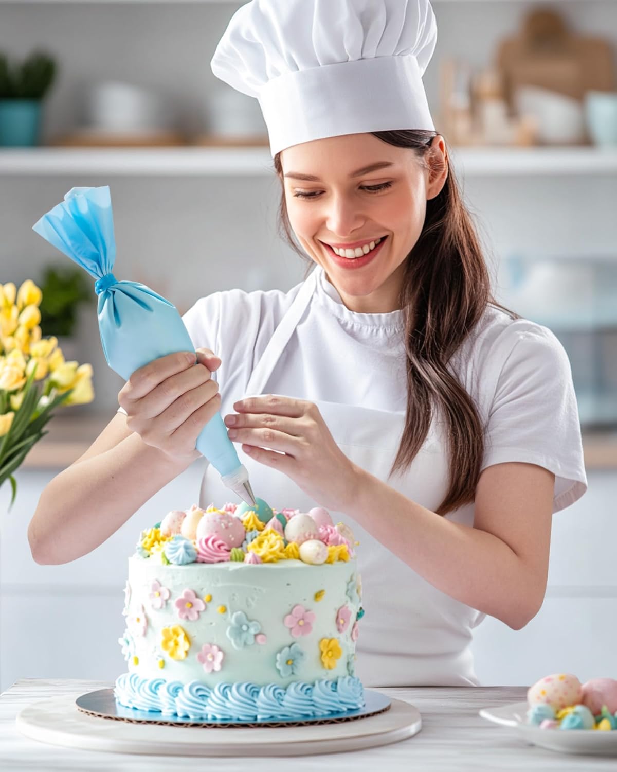 Kootek 90 PCs Piping Bags and Tips Set, Cake Decorating Supplies Kit with 55 Numbered Icing Piping Tips, 20+2 Pastry Bags for Cake Cupcake, Frosting Piping Kit with Booklet and eBook