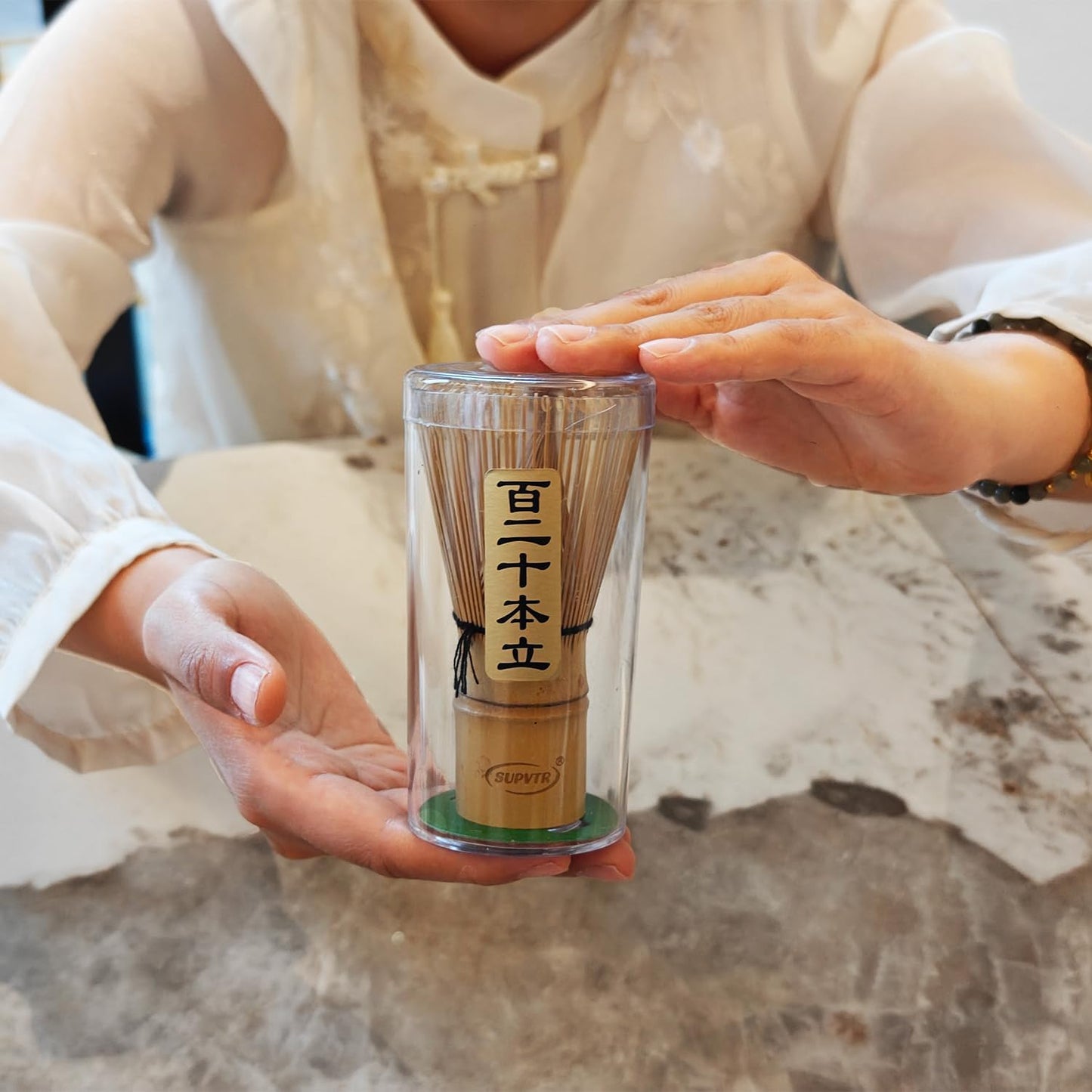 Matcha Whisk 120-Prong Bamboo Matcha Whisk Set for Matcha Powder - Authentic Traditional Japanese Chasen - Matcha Stirrer Wisk Mixer Brush for Ceremonial Tea Preparation