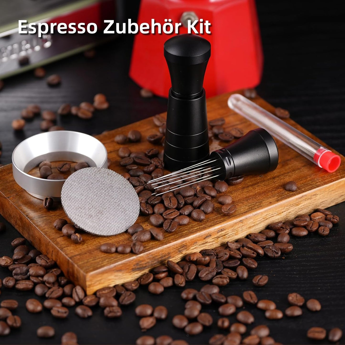 54mm WDT Tool Espresso Accessories Kit,GdHaHSP Dosing Funnel and Puck Screen Set,Espresso Stirrer Distribution Tool,Espresso Whisk for espresso tools