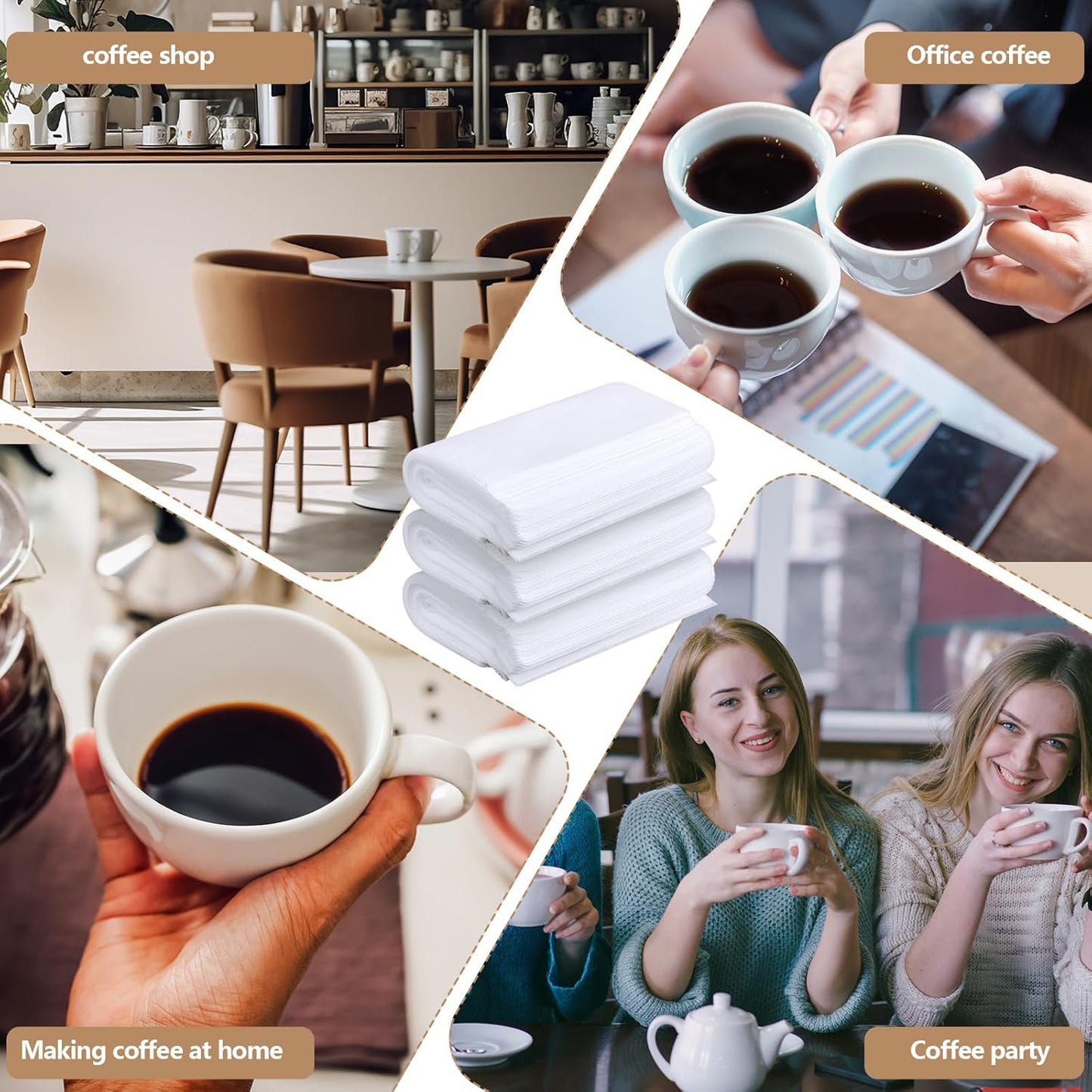 50 Pcs 11.5" x 13" Commercial Home Cold Brew Coffee Filter Bags with Drawstring, Disposable for Commercial Home Cold Brew Coffee Makers