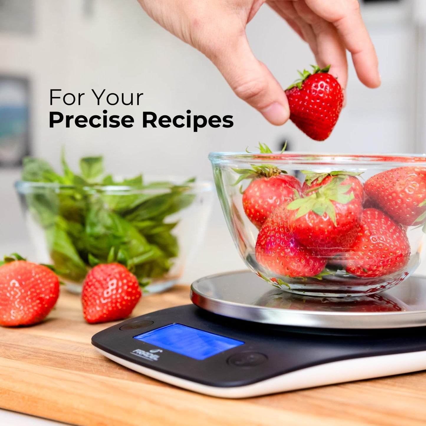 Fradel 0.1g Digital Kitchen Food Scale in Grams & Ounces - 11lb, for Cooking, Baking, Weight Loss - Round