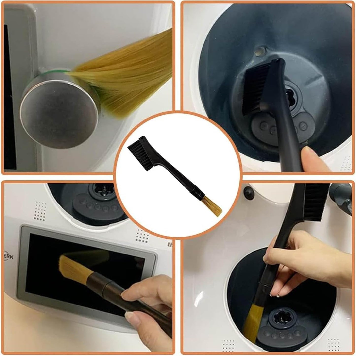 Coffee Machine Cleaning Brushes 2Pcs, Detachable Dusting Bar Espresso Coffee Machine Grinder Cleaning Brushes, Two Head Brushes for Bean Grain Coffee Tool Tabletop Barista Home Kitchen Dual Purpose