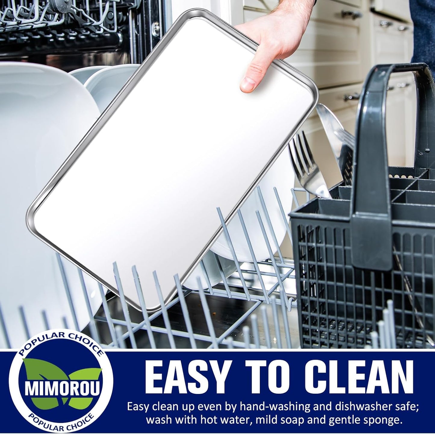 Mimorou 12 Pcs Baking Sheet Stainless Steel Cookie Small Metal Sheet Pans Professional Rectangle Oven Trays Kitchen Baking Cooking Oven and Toaster, Dishwasher Safe(10.2 x 5.9 Inch)