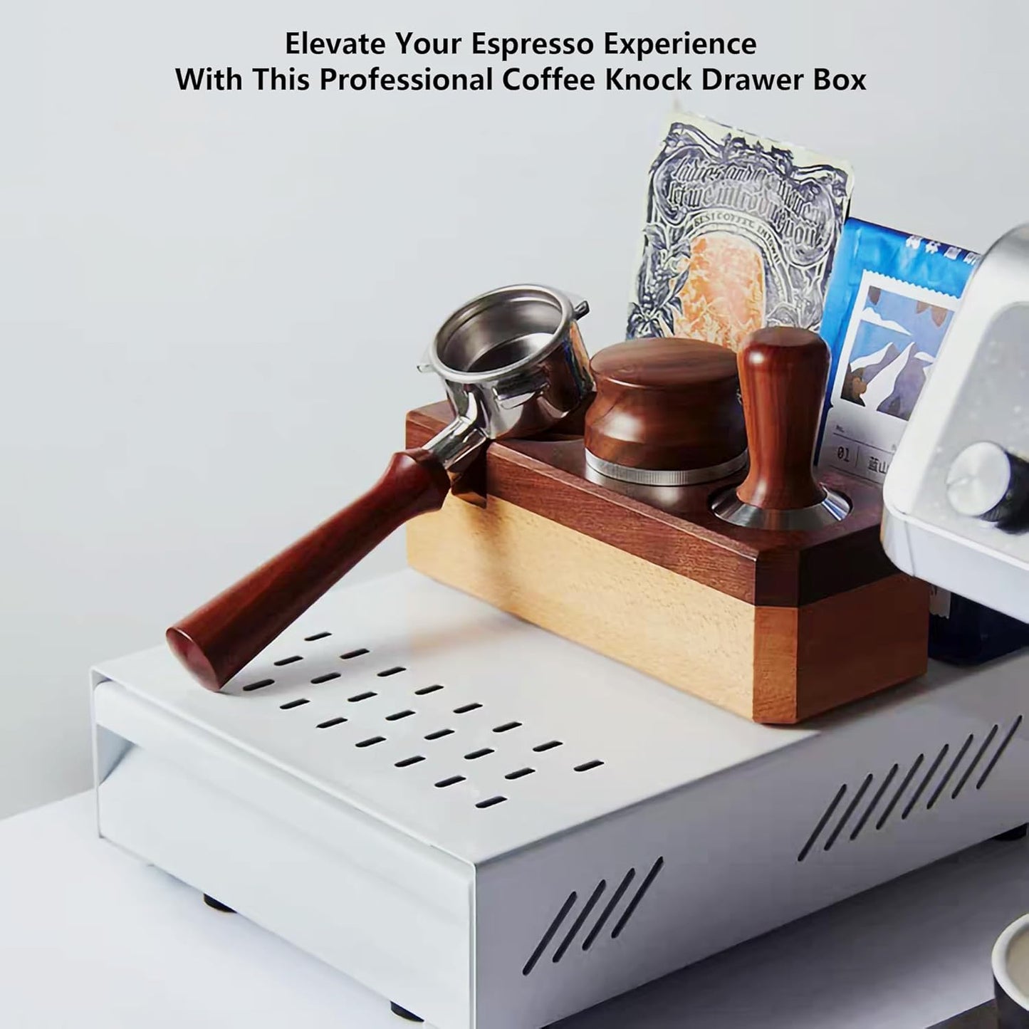 Coffee Knock Box Large Size Espresso Knocker Coffee Grounds Knock Drawer