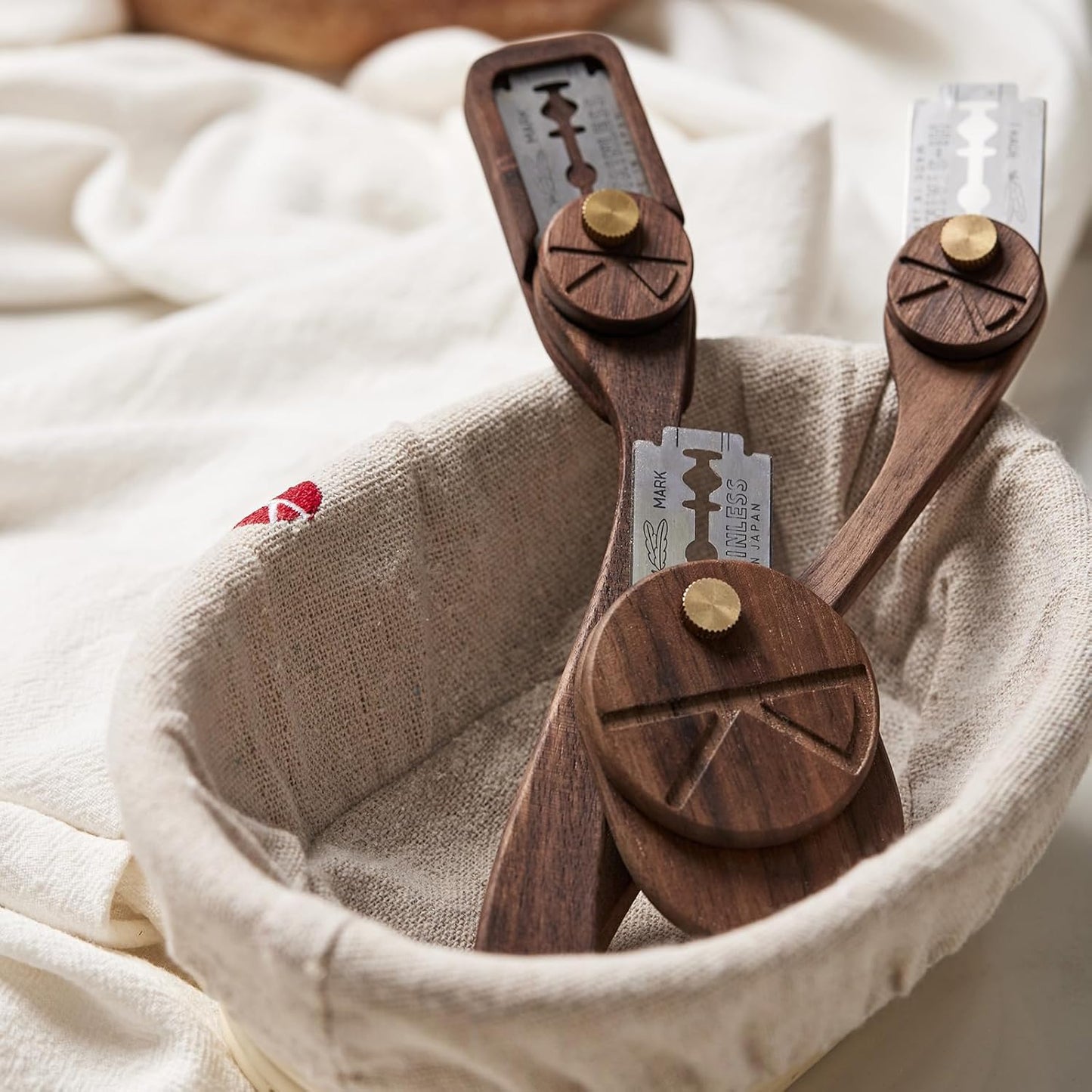 Bread Lame Set with Blade Cover, Two Scoring Knifes with 5 Feather Blades, Dough Scoring Tool for Bread Baking, Sourdough Scoring Tool Dexterous-Cut Series Lame Bread Tool (LUNA & ELEGANT)