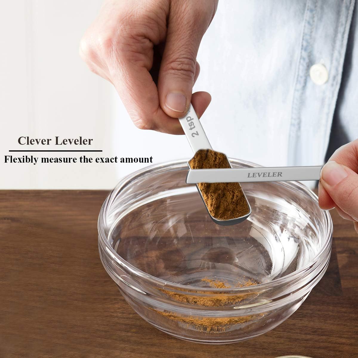 Wildone Measuring Cups & Spoons Set of 21 - Includes 7 Stainless Steel Nesting Cups, 8 Measuring Spoons, 1 Leveler & 5 Mini Measuring Spoons, Ideal for Dry and Liquid Ingredients