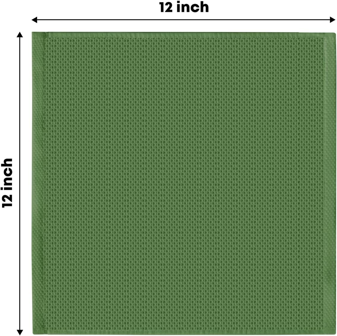 Artoid Mode 100% Cotton Olive Green Waffle Weave Kitchen Dish Cloths, 12x12 Inch Ultra Soft Absorbent Quick Drying Kitchen Dish Towels Set of 6