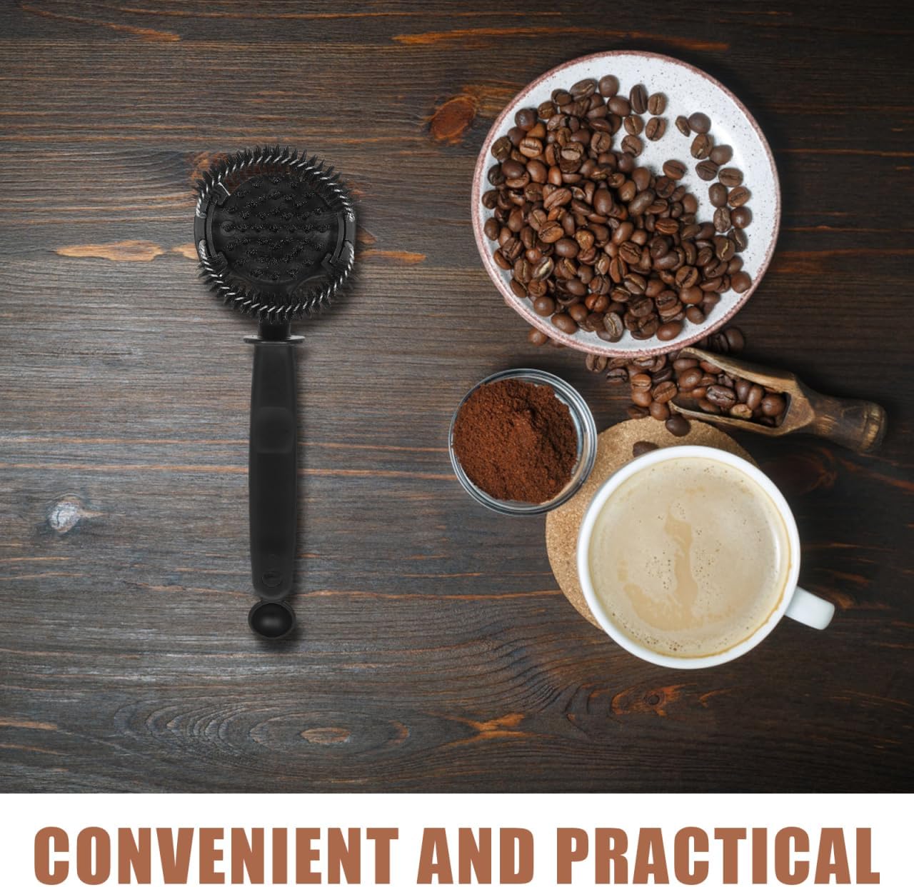 Coffee Machine Cleaning Brush - Espresso Machine Brush with Detachable Nylon Bristles Perfect for Group Head Cleaning