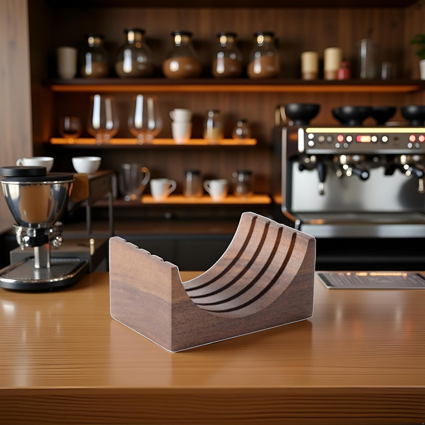 Espresso-Puck Screen Walnut-Stand Coffee Reusable Filter For Espresso-Portafilter Holder Wooden-Stand For 51/53/58mm Coffee Filter Screen Holder Coffee Machine Accessories