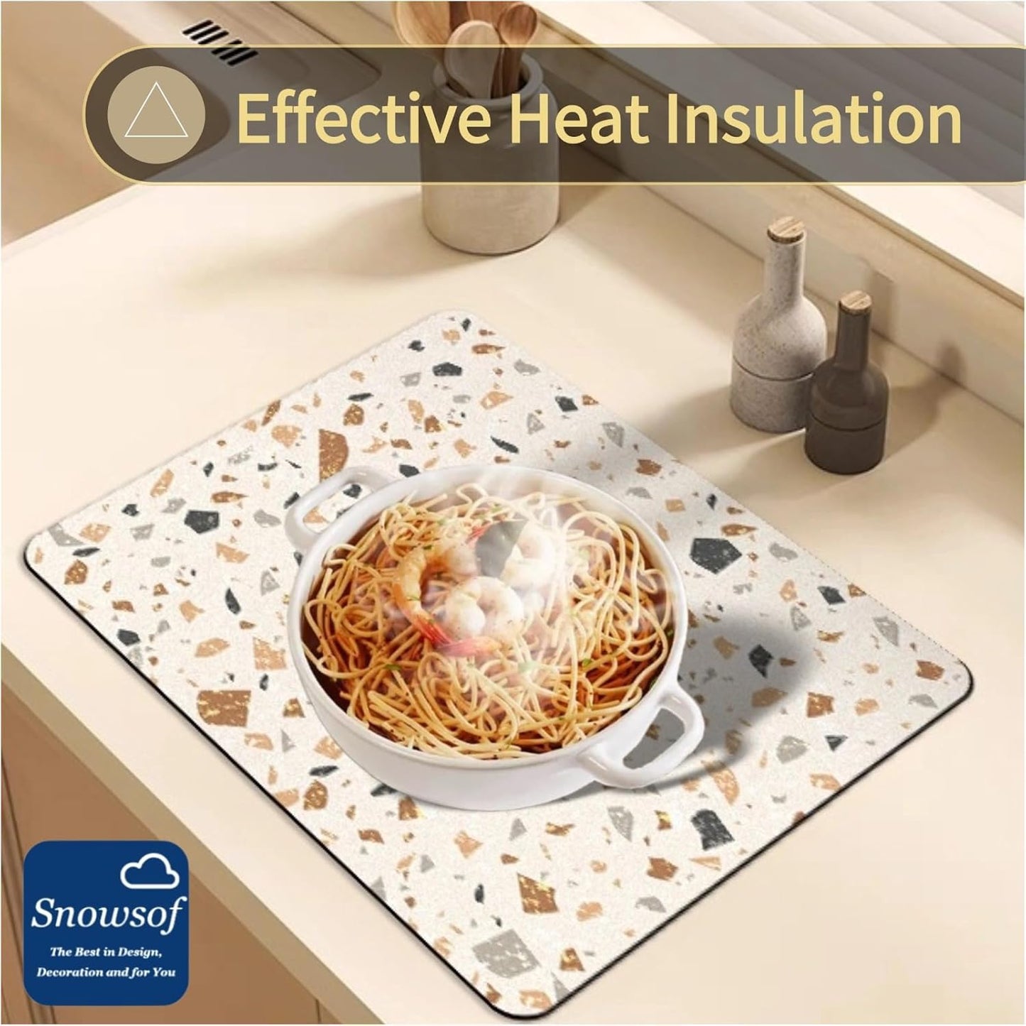 Dish Drying Mat - Absorbent Countertop Mat for Coffee Maker, Expresso Machine, Kitchen Use (01,12''×20'')