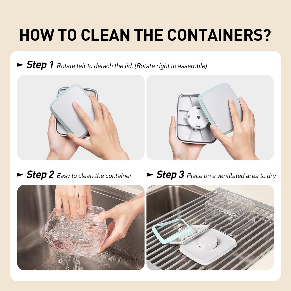 Food Storage Containers with Lids,2.9Qt 2Pcs Airtight Pop Food Storage Containers, BPA-Free Stackable Kitchen Pantry Organizers and Storage, One Button Opening Flour and Sugar Container Sets