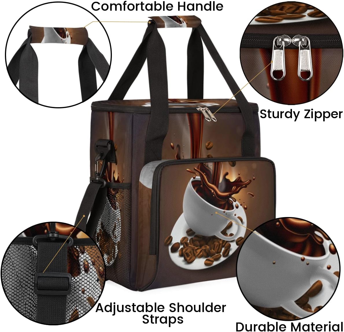 cfpolar Coffee Maker Storage Bag, Waterproof Travel Carrying Storage Tote Bag Organizer Case, Compatible with K-Mini or K-Mini Plus, And Suitable for Other Accessories, With Pockets for K-Cup Pods