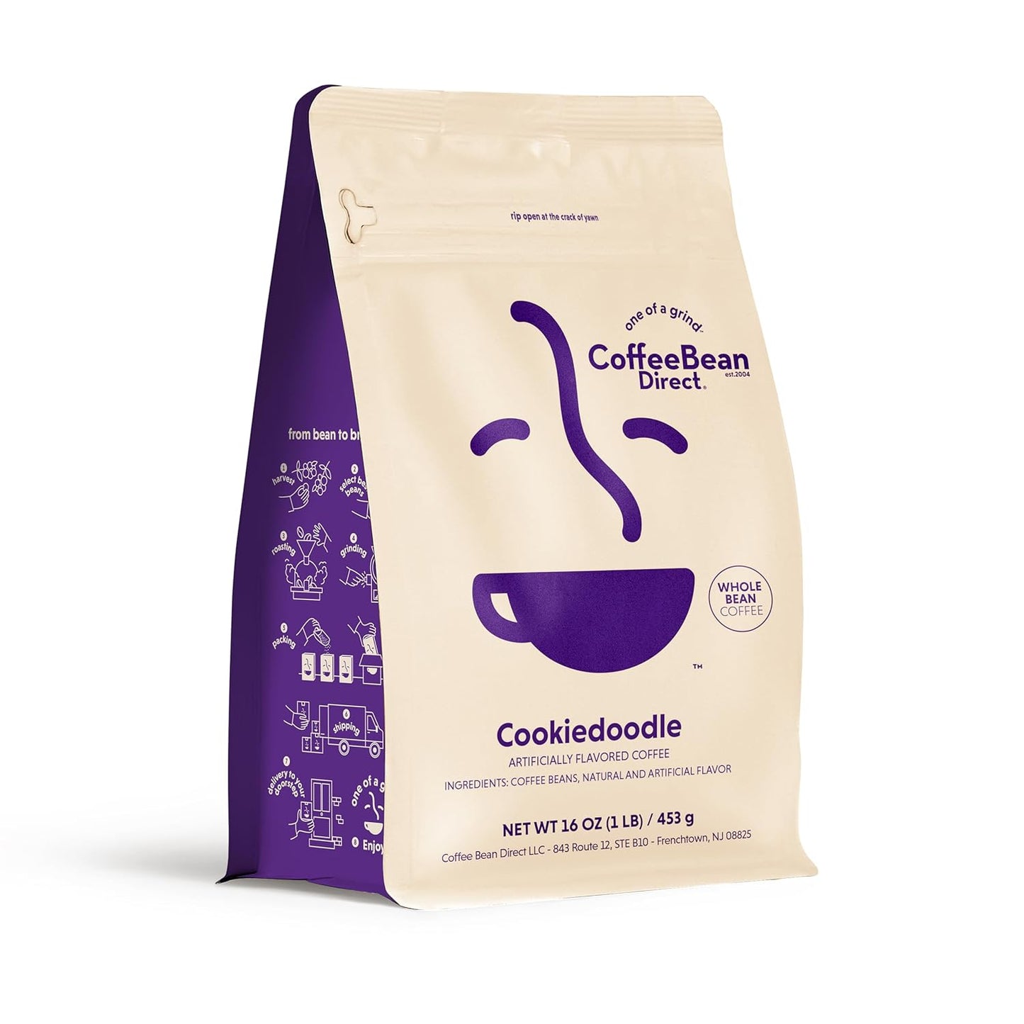 Coffee Bean Direct Cookiedoodle Flavored, Whole Bean Coffee, 1 Pound Bag (Pack of 1)