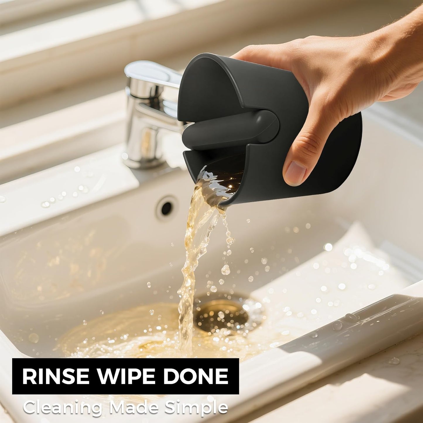 CHULUX Knock Box for Espresso – 5 Inch Silicone Coffee Grounds Container with Removable Knock Bar, Anti-Slip Base, Shockproof, Easy to Clean, Ideal for Home or Office