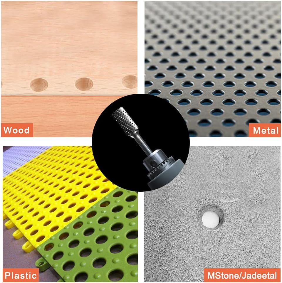 Carbide Burrs Set 10pcs Double Cut Solid Carbide Rotary Burr Set 1/4" Shank Die Grinder Bits for Steel,Metal Carving, Polishing,Engraving,Drilling