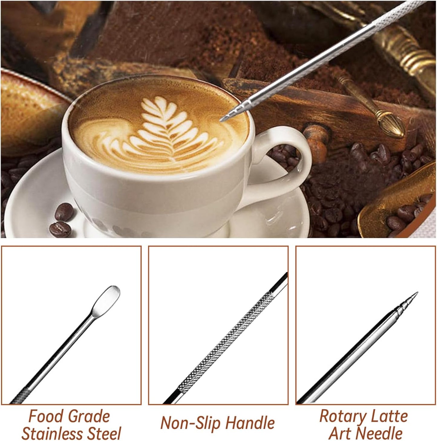 53mm Coffee Espresso Tamper Set, 22PCS Espresso Machine Accessories with Espresso Tamper, WDT Tool, Coffee Stirrer, Frothing Pitcher, Latte Art Pen, Tamper Mat, Coffee Stencils for Espresso Machine