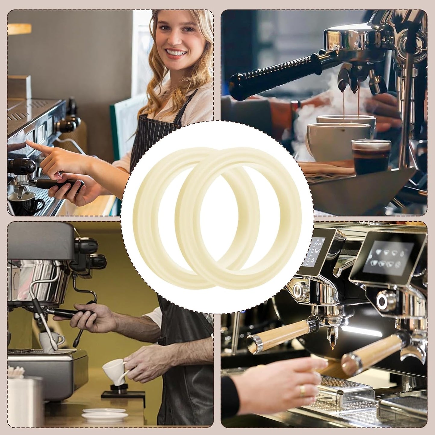 2 Pcs 2.1in/54mm Silicone Steam Ring,Replacement Gasket Seal Ring,Compatible with Breville Espresso Machine Parts Accessories 878/870/860/840/810/500/450/Sage500/870/875/880/810/878