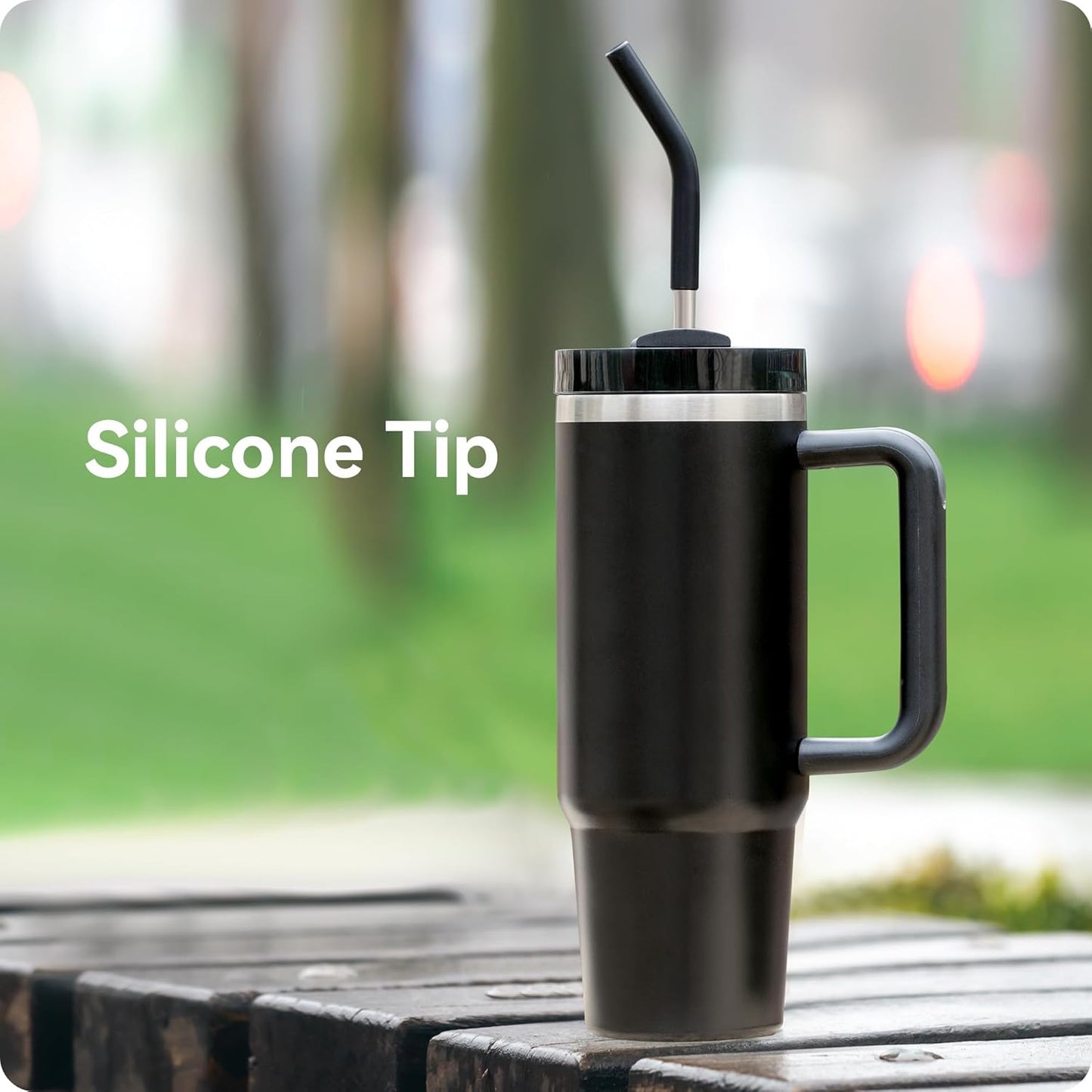 Snowfall Metal Straw for Stanley 30 OZ, 2 Pcs Reusable Long Stainless Steel Drinking Straws with Silicone Tip, 1 Straw Brush, BPA Free (Apple Green)