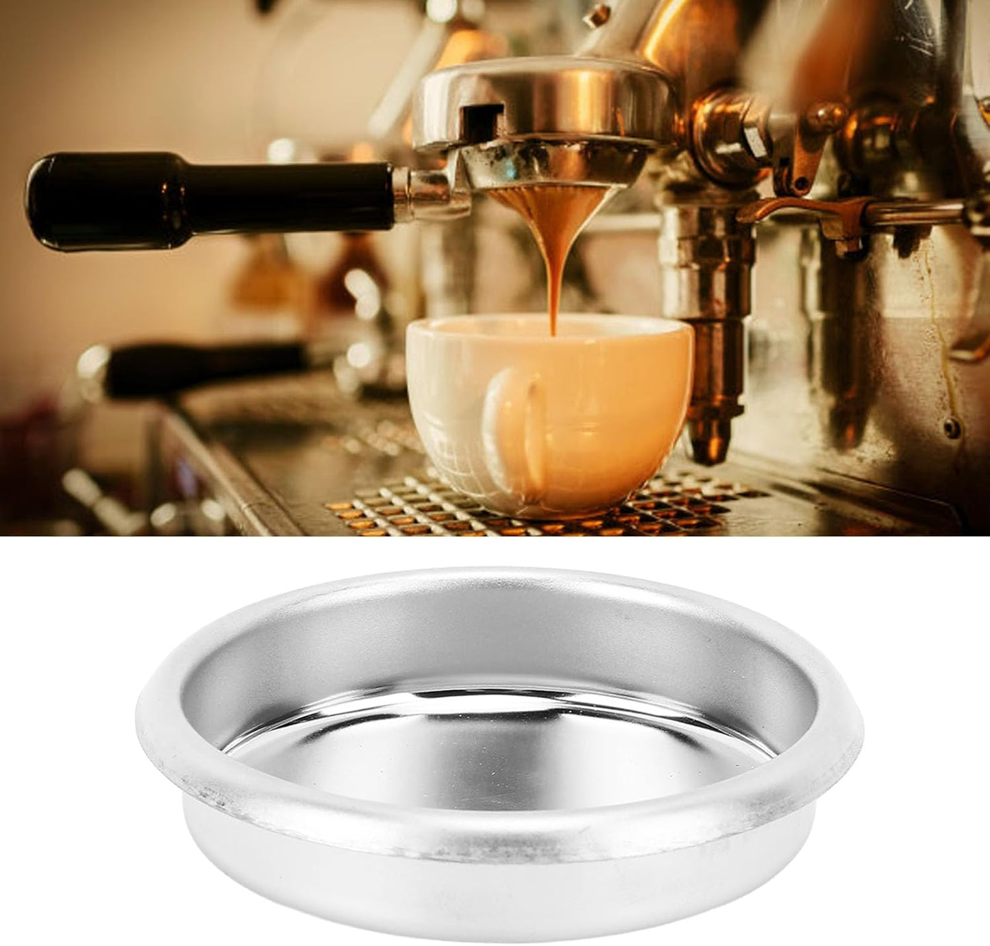 Backflush Inser, 58 mm Blind Filter, 304 Stainless Steel 58mm Backflush Insert, 2.28in Back Flush Blind Filter Basket, Backflush Filter Espresso for Espresso Machines, 1Pcs