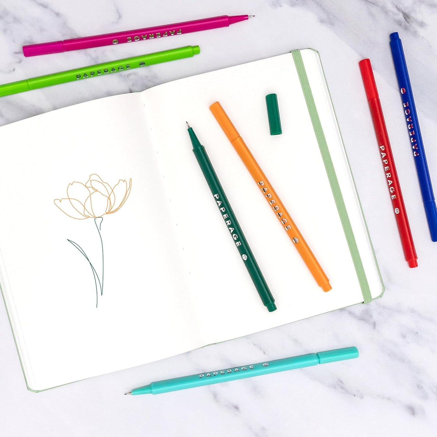 PAPERAGE Blank Journal Notebook, (Royal Blue), 160 Pages, Medium 5.6 in x 8 in - 100 GSM Thick Paper – Hardcover Journaling Notebook for Work, School, Note Taking or Sketching