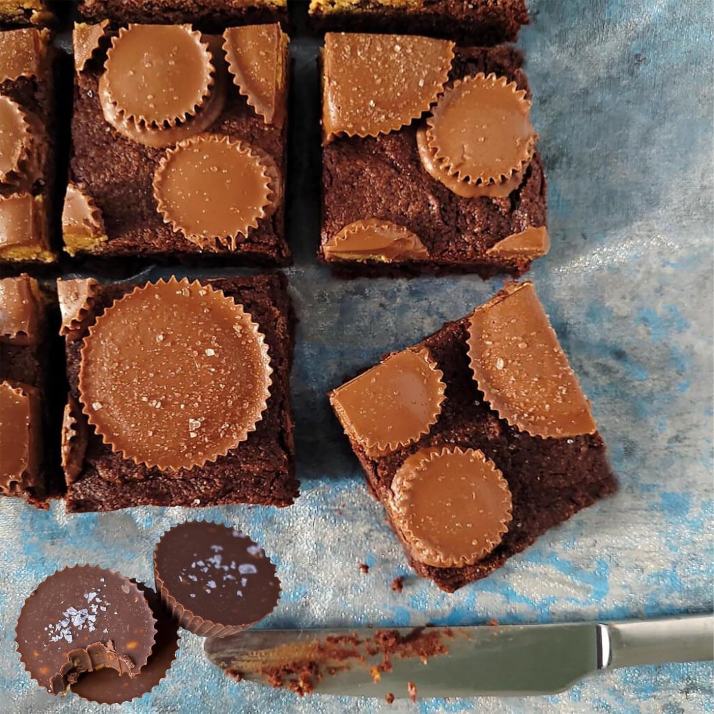 Peanut Butter Cup Molds, King-Size Chocolate Molds, Silicone Mold for Keto Fat Bomb, Jelly, Ice and Cordial, 2 PCS (Blue, King-Size)