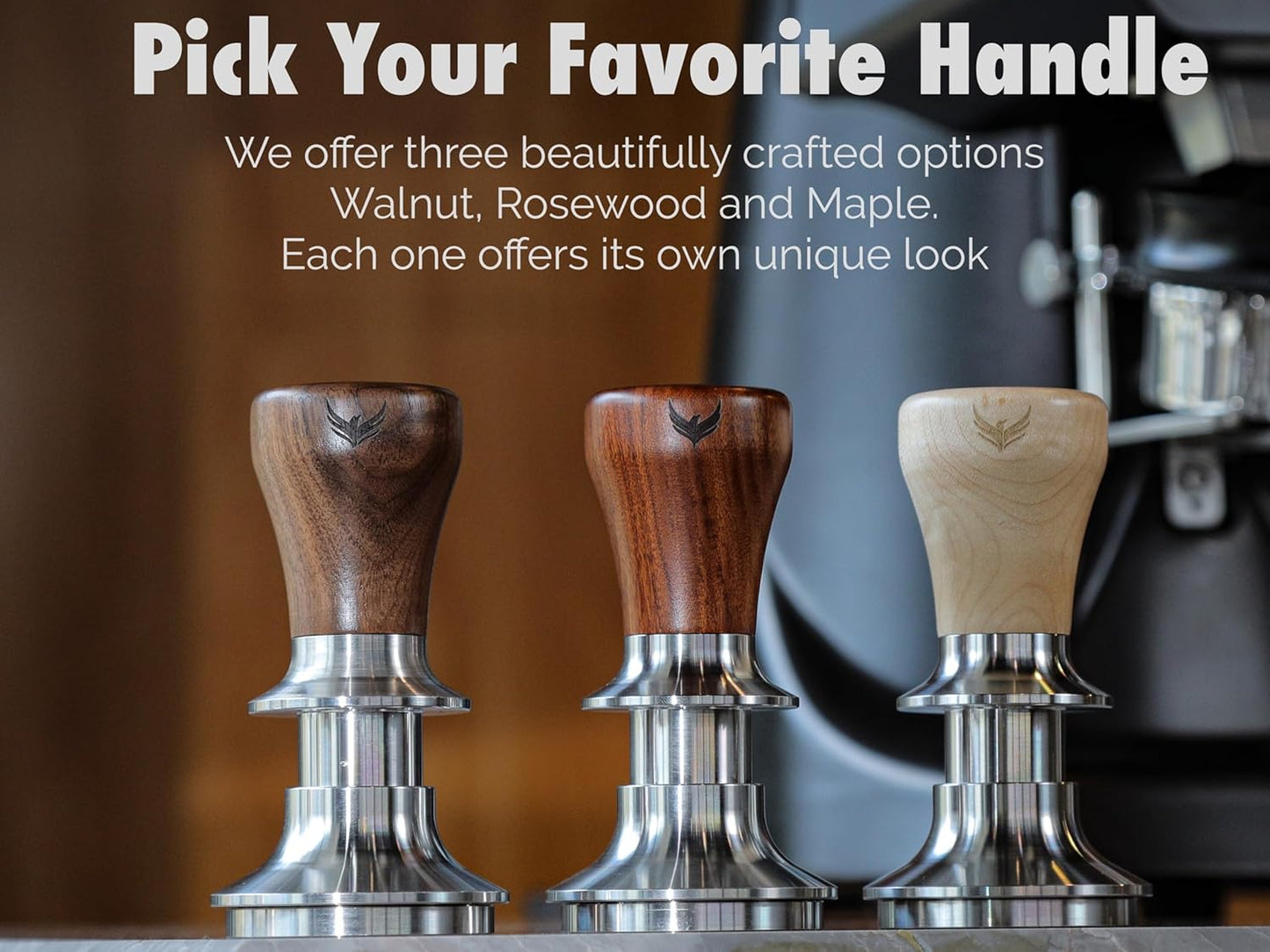 58.5mm Tamper with Walnut Handle Self-Leveling & Double Spring Loaded Calibrated Design Fits 58mm Portafilter Basket for Precise Consistent Shots