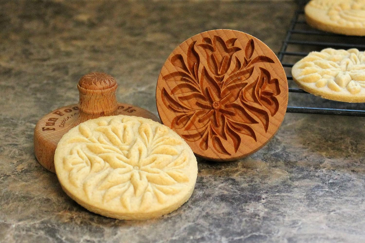 Wood Cookie Stamp, 2.5 Inch (Bluebells CS-031)