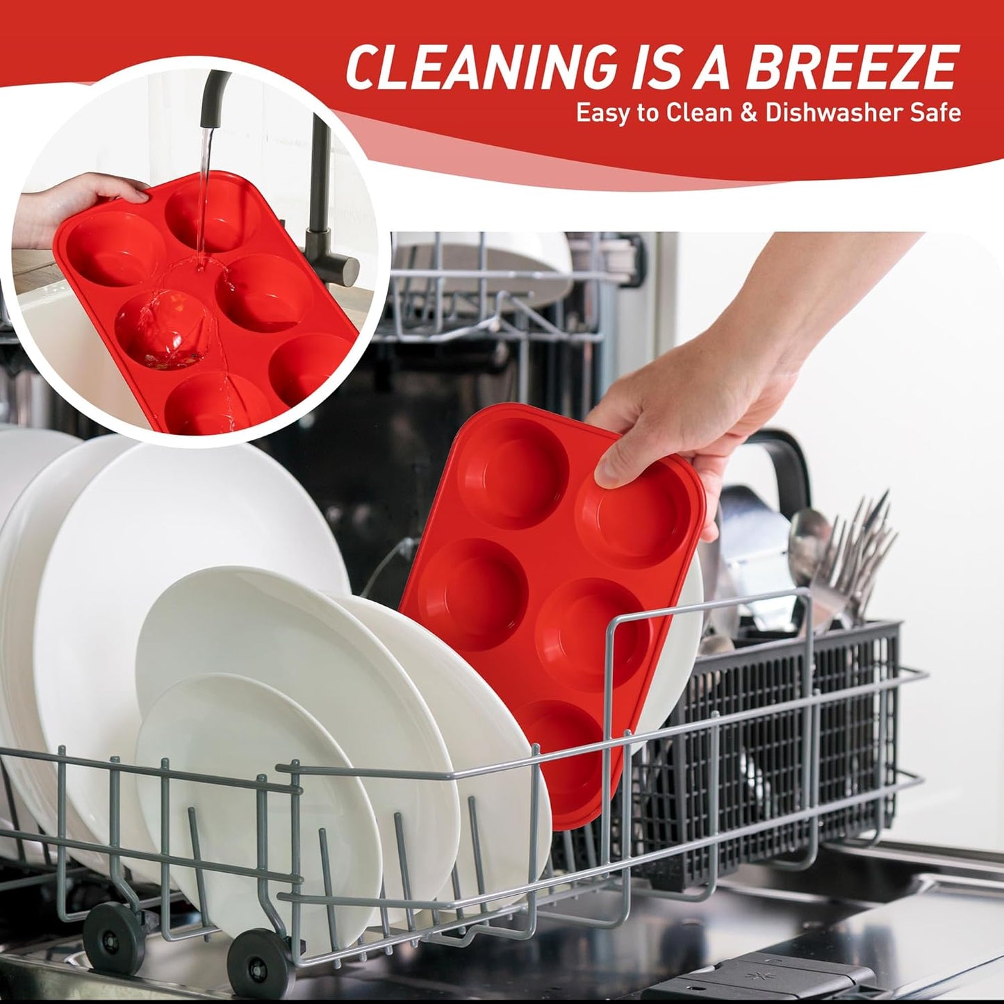 2 Pack 6 Cups Silicone Mini Muffin Pan with Metal Reinforced Frame Silicone Molds Cupcake Cake Baking Pans Cookie Baking Chocoflan Cupcake Mold Cake Molds Kitchen Baking Mom Gift Home Essentials