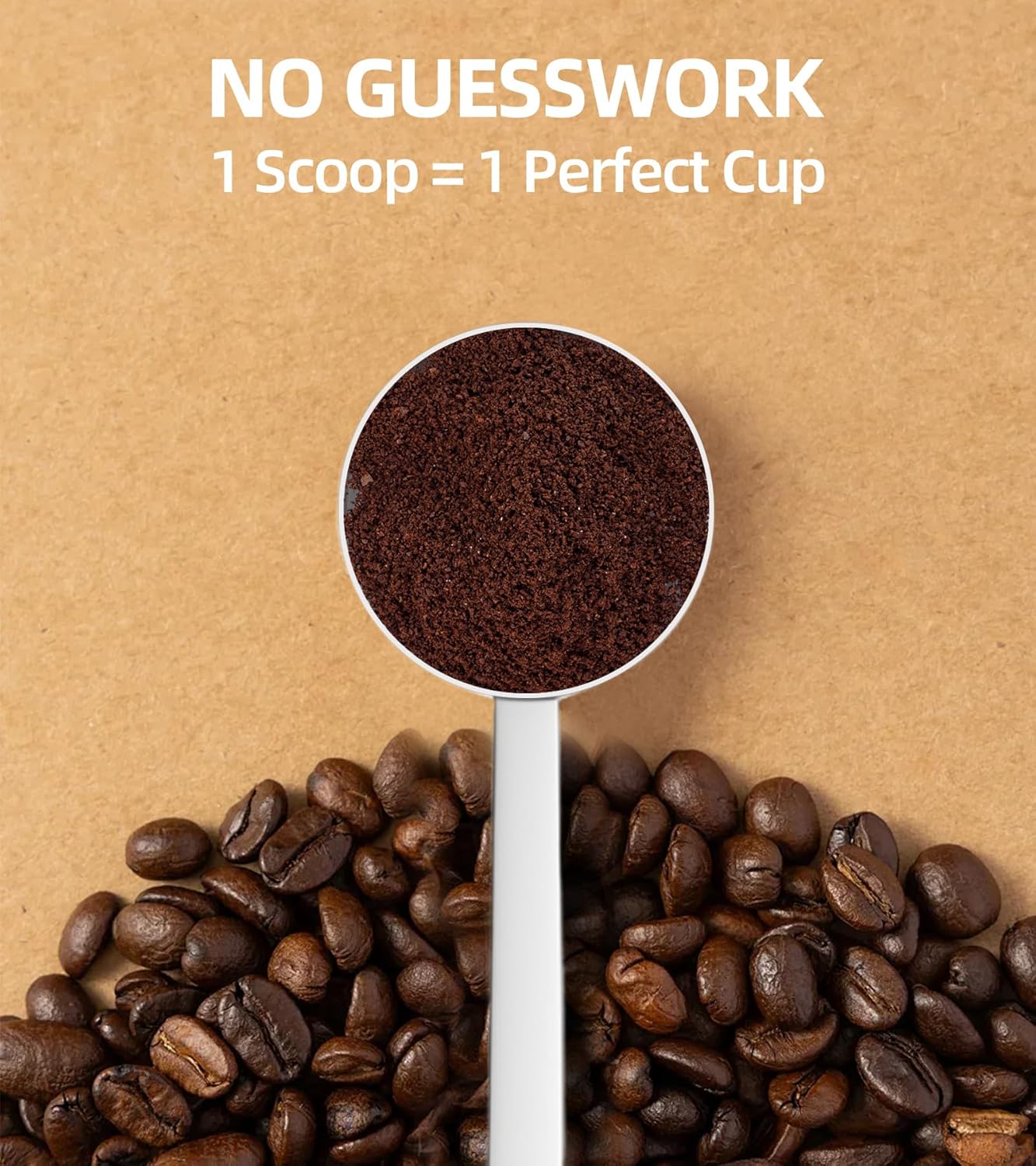 304 Stainless Steel Coffee Scoop 1 Tablespoon, Long Handle Measuring Scoop for Deep Jars, Dishwasher Safe, Engraved TBSP/ML Markings