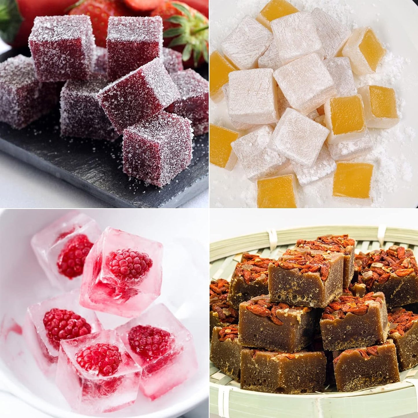 Sakolla 2 Pack Caramel Candy Molds, 40 Cavities Square Cube Silicone Molds for Chocolate, Candy, Ice Cubes, Gummy, Ganache, Jelly, Truffles