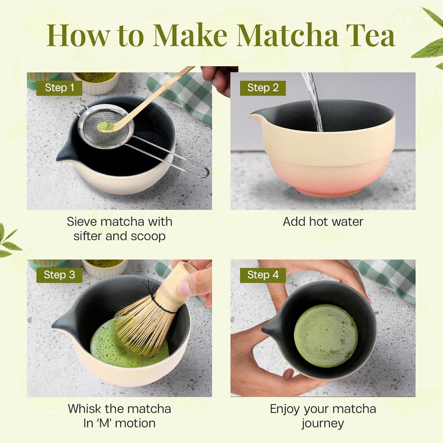 Matcha Whisk Set,includes Matcha Bowl,Matcha Whisk and Holder by Bamboo, Spout, Matcha Sifter Strainer Spoon Scoop Chasen Holder Towel- Perfect Japanese Matcha Set(8 Pcs Pink)