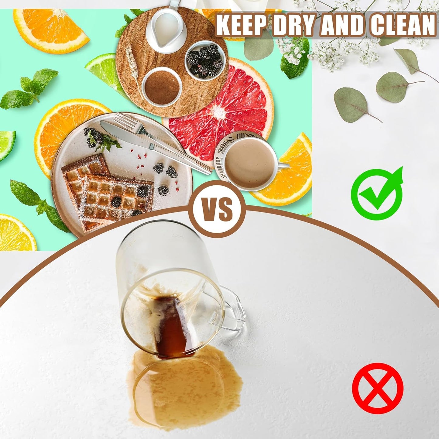 Citrus Fruits and Mint Leaves Dish Drying Mat for Kitchen Counter Hide Stain Absorbent Coffee Mat Rubber Backed Drying Rack Pad Espresso Machine Coffee Bar Accessories 11.8 x 19.7 Inch