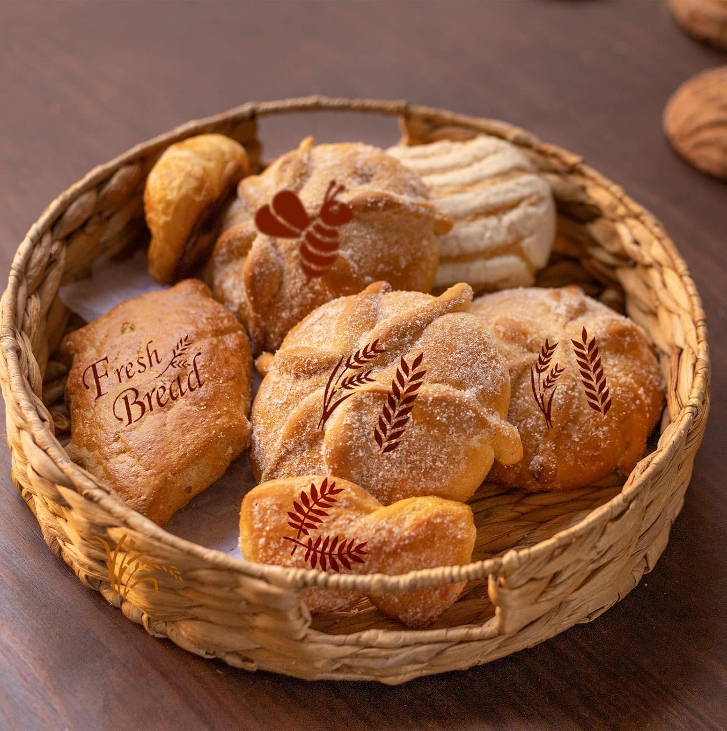 15Pcs Bread Stencils for Sourdough, Cake Stencils Mold Set for Bakery Supplies, Stencil Template for Bread Making Accessories, Gifts for Sourdough Bakers, Pie, Cookie birthday for Decorating(5.9*5.9in