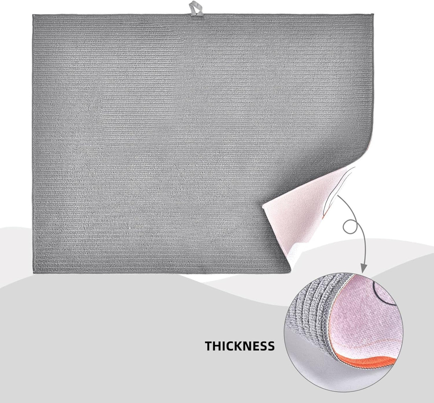 Sunflowers Large Dish Drying Mats For Kitchen Counter, Watercolor Yellow Flower Microfiber Kitchen Drying Mat Draining Pad Absorbent Dish Mat 18"x24" (Sunflowers Under The Blue Sky)