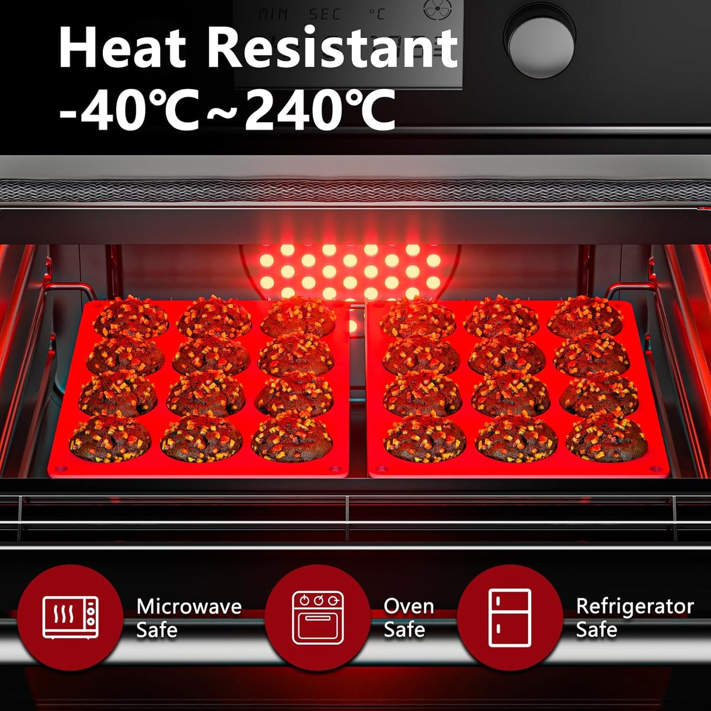 2 Inch Round MuffinPan,3 Pcs 12 Cups Egg Bites Silicone Mold,Cupcake Pan Molds For Baking English Muffins and Egg Bites,Cookies,Whoopie Pies,Mini Cakes,Biscuits,Buns