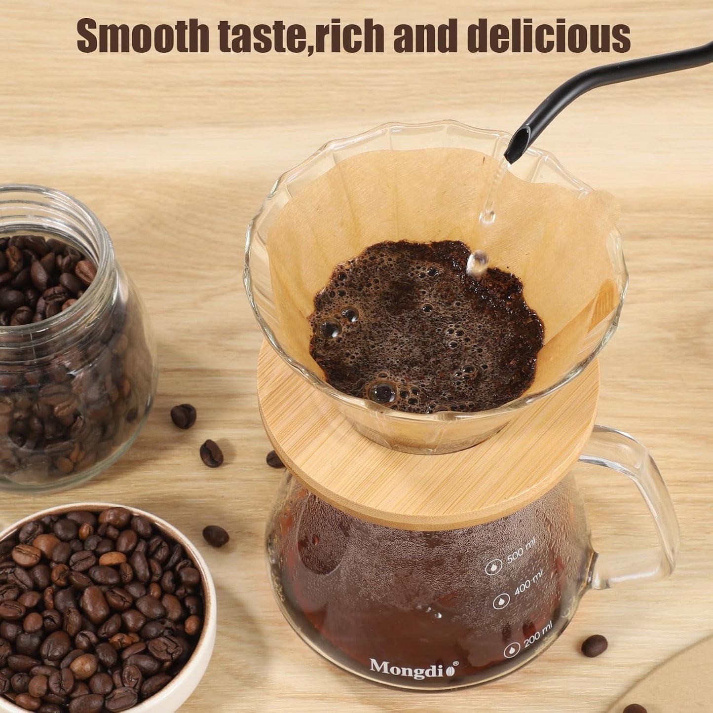 200 Count Coffee Filter #2, 2 Cone Coffee Filters Unbleached Natural 2 Cone Filters Paper Compatible with Drip and Pour Over Coffee Maker, 100-Count Per Box