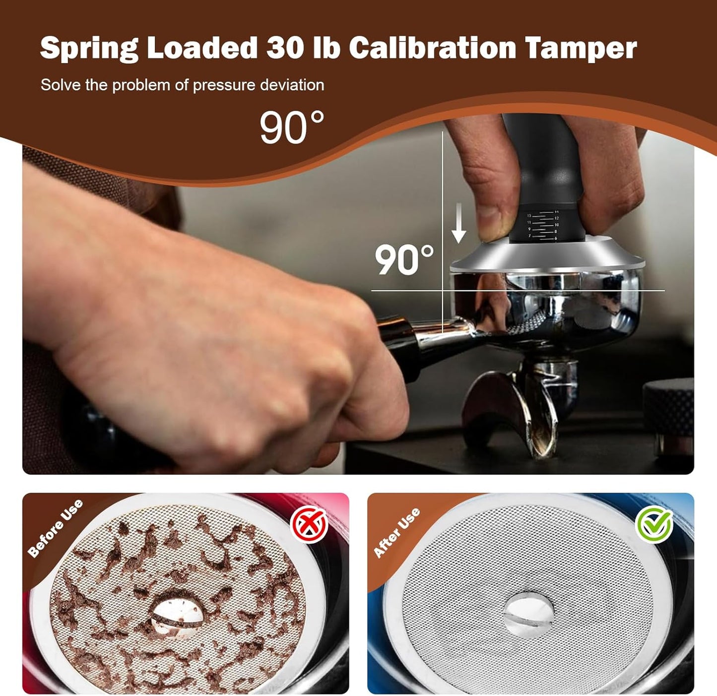 51mm Espresso Accessories Kit, Espresso Tamper with 100 Coffee Filter Papers, WDT Tool, Dosing Ring, Brush, Silicone Mat & Cleaning Cloth – Barista Tools for 51mm Portafilters & Espresso Machines