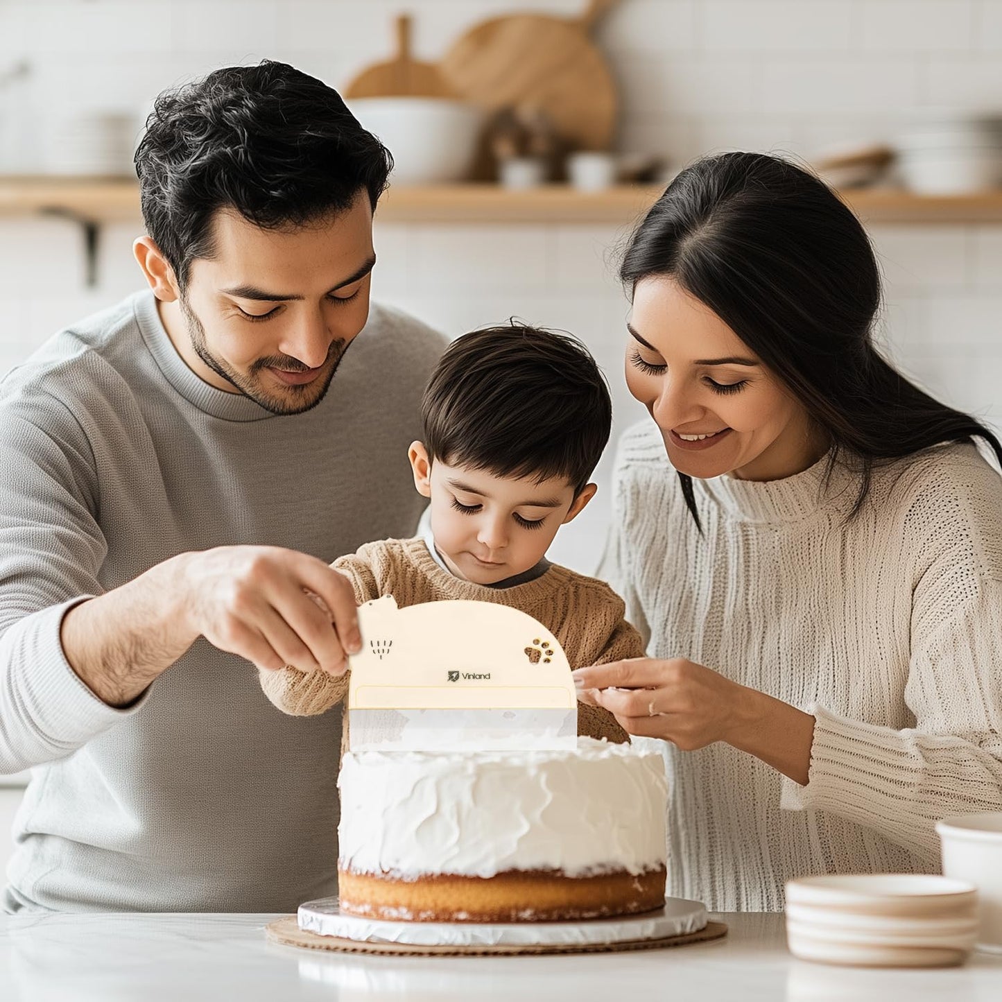 1 Pcs Cake Smoother Scraper, Cake Decorating Supplies, Food-Grade Transparent Flexible PE Plastic Cake Scraper - Designed for bread and cake decoration (4 pcs Scrapers Included, Non-Installable)