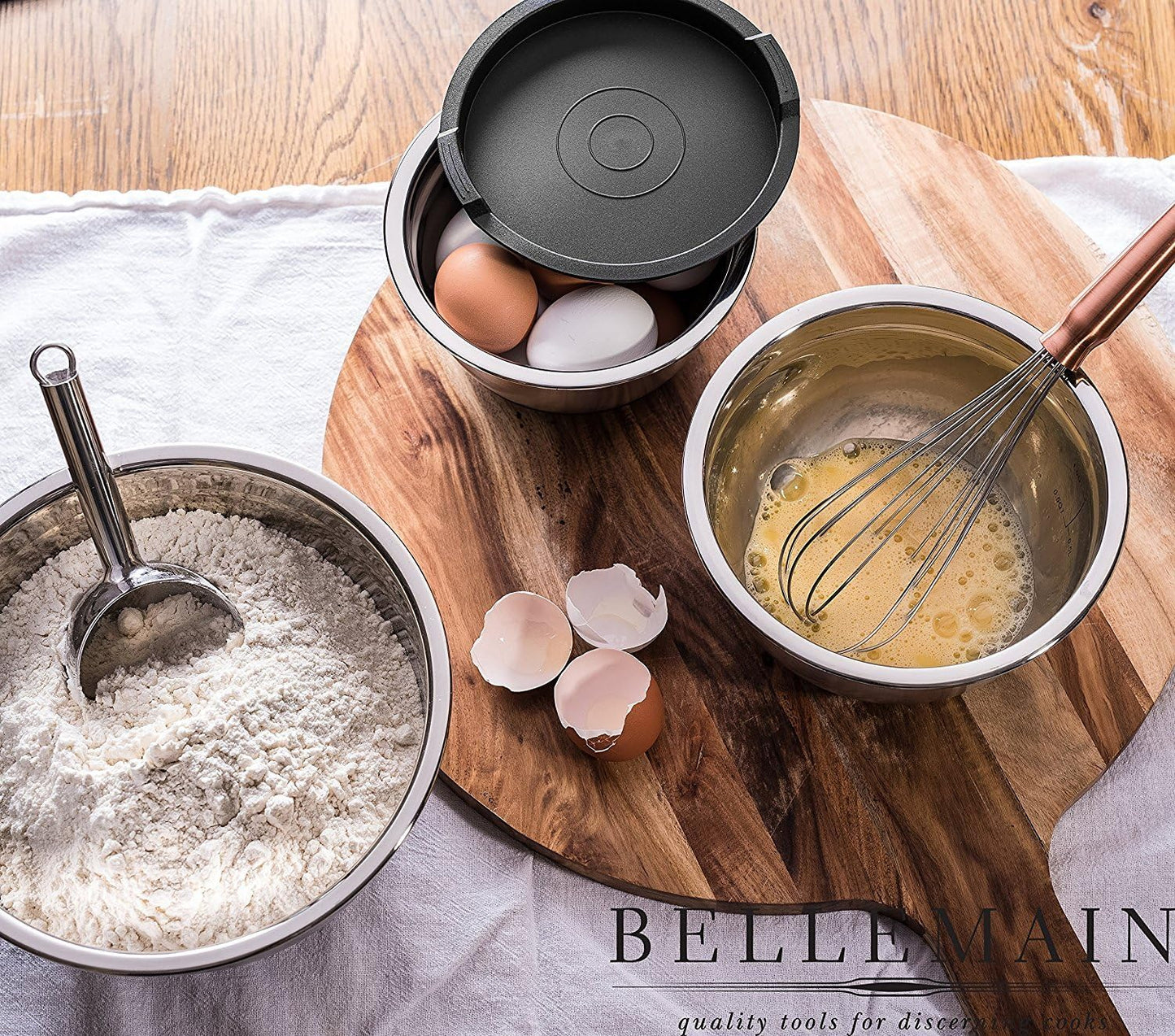 Stainless Steel Mixing Bowls with Lids Set – Large, Durable, Airtight Kitchen Bowls for Food Prep, Baking, Salad, and Storage (4 piece set)