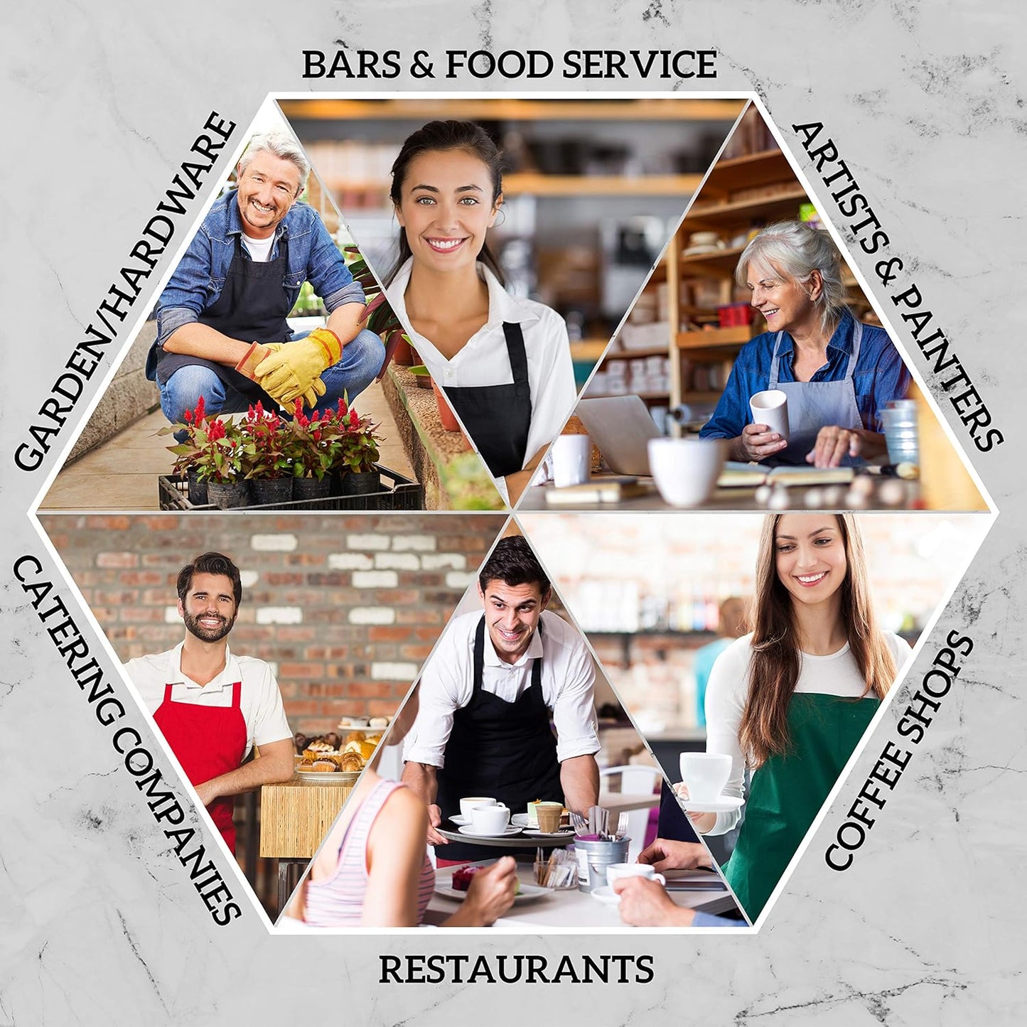 GREEN LIFESTYLE 12 Pack Professional Chef Apron – Grilling Aprons for Men, Waterproof Cooking Apron for BBQ, Work or Restaurant Use, Kitchen Aprons for Women – Orange, No Pockets