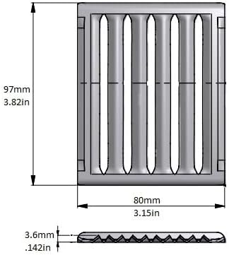 Grid, Drip Tray, Stainless, 3.1"x3.9", 5004118