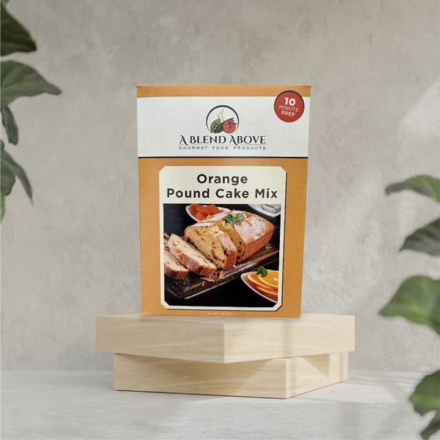 A Blend Above Orange Pound Cake Mix, Easy to Bake, 10 Minute Prep, 10 Servings, Delicious Orange Drissle, Moist and Rich Pound Cake, 0 Grams of Fat