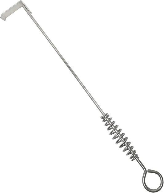17.5" BBQ Ash Tool Poker Rake, Charcoal and Grill Cleaning Ash Tools for Big Green Egg, Kamado Joe and Other Charcoal Grills Corner Cleaner Accessories
