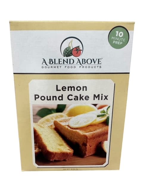A Blend Above Lemon Pound Cake Mix, Zesty Sunshine:, Easy to Bake, 10 Minute Prep, 10 Servings, Delicious Lemon Drissle, Moist and Rich Pound Cake, 0 Grams of Fat