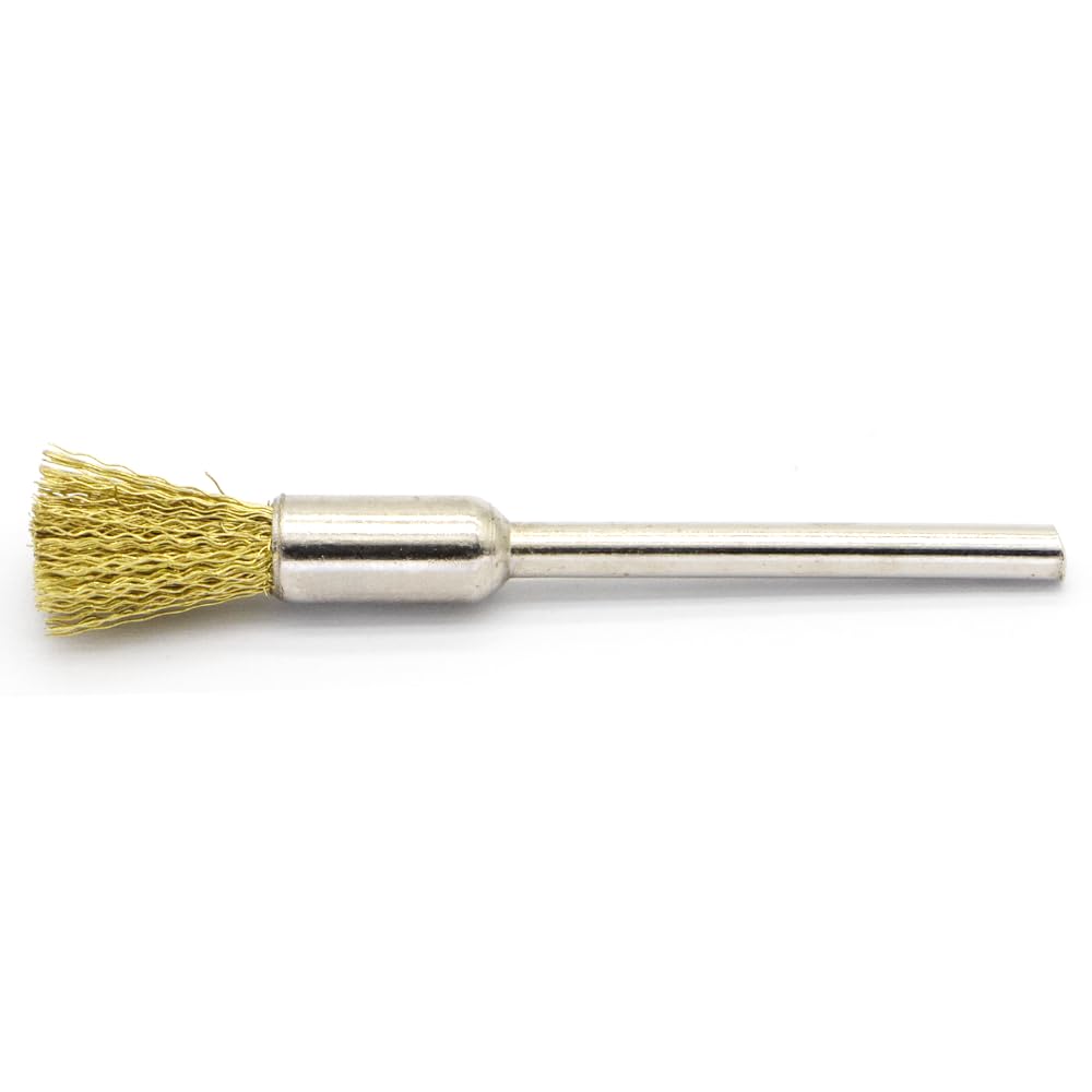 20PCS Brass Wire Brushes - Metal Rust Removal, Cleaning, and Polishing - 6mm Diameter, 1/8″ (3mm) Shaft - Removes Burrs, Dust, and Oxide Layer - Handles Rough Surfaces - Rotary Tool Accessories