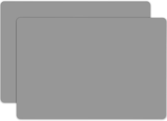 2MM Extra Thick Silicone Mats for Kitchen Counter, 23.6" x15.7" Non-Slip Waterproof Large Countertop Protector Mat, Heat Resistant Mat, 2 Pack Silicone Craft Mat, Silicone Placemat, Light Gray