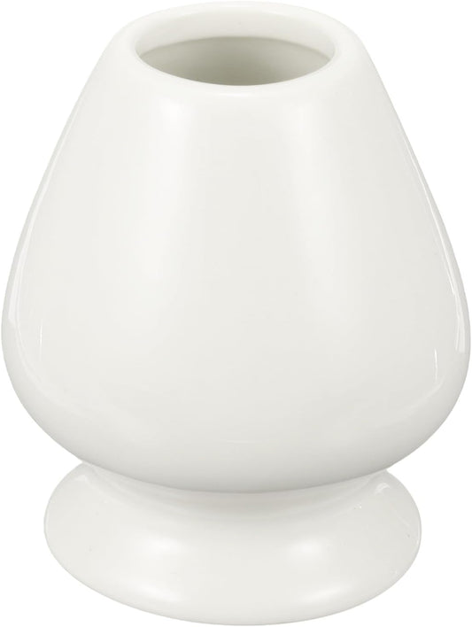 HARFINGTON Ceramic Chasen Stand 70mm Matcha Whisk Holder Teas Set Whisks Stand Traditional Matcha Tea Chasen Holder Tea Set Accessories for Tea Tasting, White