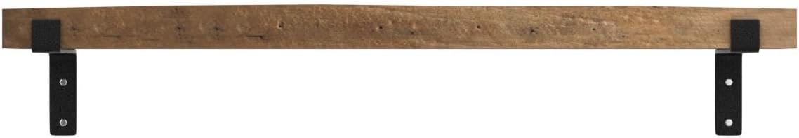 Urban Legacy Accent Shelves | Reclaimed Barn Plank | Set of 2 with Full Brackets (Natural, 36"x 7"x 2")