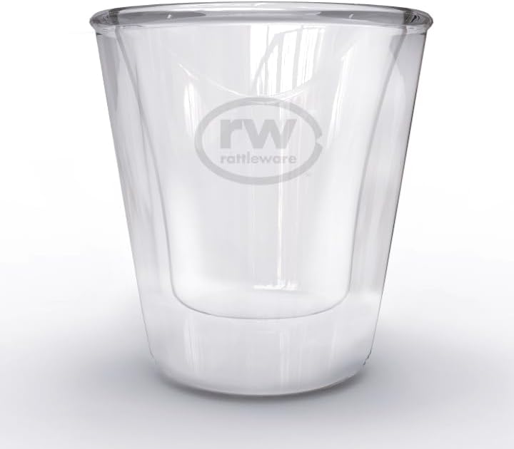 Rattleware Double Wall Graduated Glass Espresso Shot Measuring Cup (3 Oz) - Premium Glass Construction for Precision and Stability, Perfect for Baristas, Ideal for Home or Commercial Use
